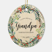 In het liefdevolle geheugen van opa Rustic Wreath Keramisch Ornament (Links)