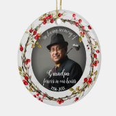 In het liefdevolle geheugen van opa Rustic Wreath  Keramisch Ornament (Links)