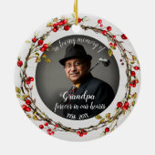 In het liefdevolle geheugen van opa Rustic Wreath  Keramisch Ornament (Achterkant)