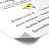 In het liefdevolle Memory Sunflower Greenery Weddi Poster (Hoek)