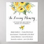In het liefdevolle Memory Sunflower Greenery Weddi Poster (Voorkant)
