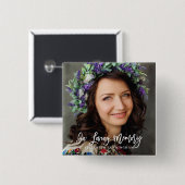 In het liefhebben van aangepaste geheugenkromme-fo vierkante button 5,1 cm (Voorkant /achterkant)