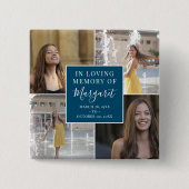 In het liefhebben van begrafenisherdenkingsfotocol vierkante button 5,1 cm (Voorkant)