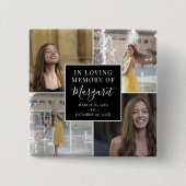 In het liefhebben van begrafenisherdenkingsfotocol vierkante button 5,1 cm (Voorkant)