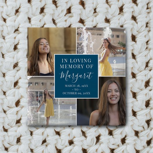 In het liefhebben van begrafenisherdenkingsfotocol vierkante button 5,1 cm