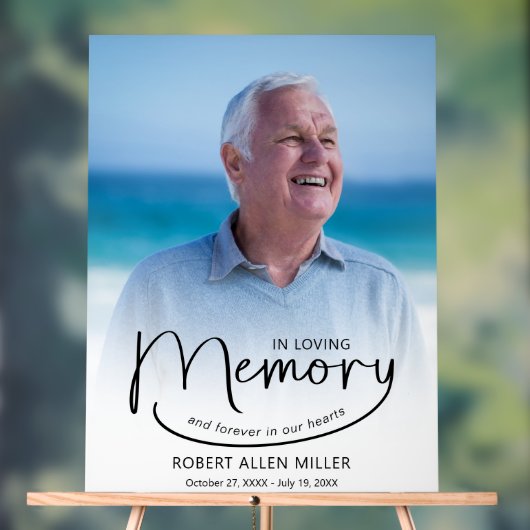 In het liefhebben van de begrafenisherdenkingsfoto acryl bord (Neutraal)