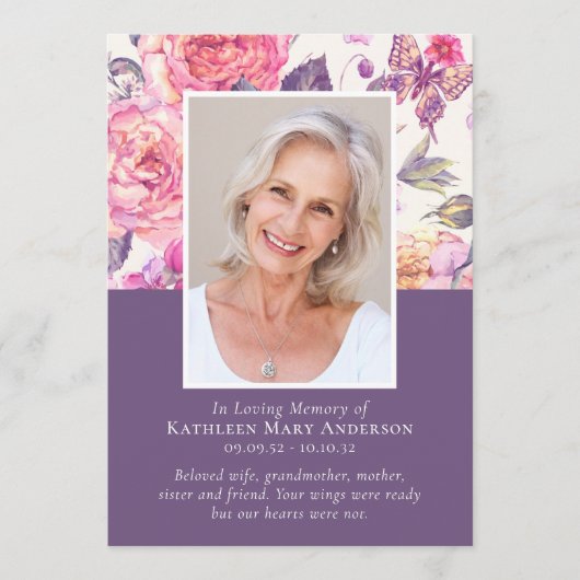 In het liefhebben van de Floral Photo Memorial Ser Programmakaart (Voorkant)