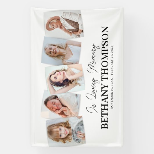 In het liefhebben van de Foto Collage Funeral Bann Spandoek (Verticaal)