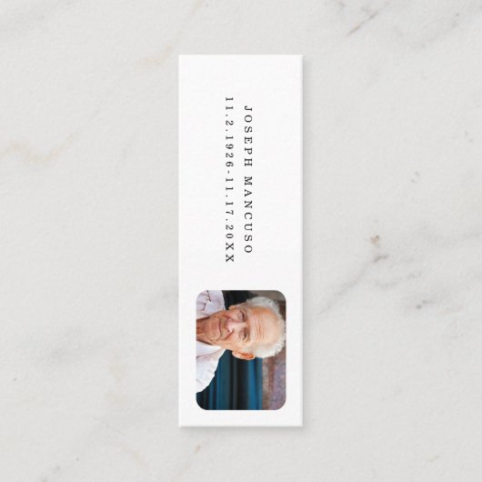 In het liefhebben van de Funeral Gift/Favor Bladwi Mini Visitekaartje (Voorkant)