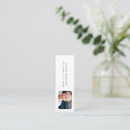 In het liefhebben van de Funeral Gift/Favor Bladwi Mini Visitekaartje (Staand voorkant)