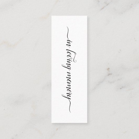 In het liefhebben van de Funeral Gift/Favor Bladwi Mini Visitekaartje (Achterkant)