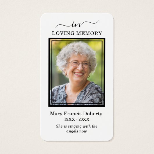 In het liefhebben van de funeral Photo Prayer Card Visitekaartje (Voorkant)