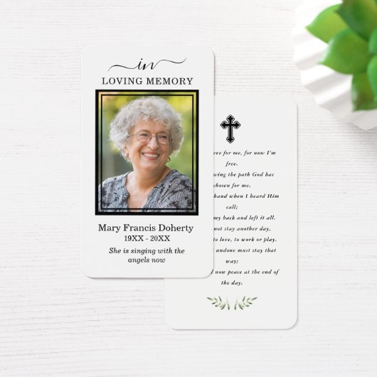 In het liefhebben van de funeral Photo Prayer Card Visitekaartje (Bureau)