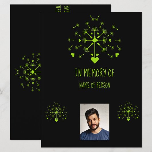 In het liefhebben van de Memory Dandelion Art (Voorkant / Achterkant)