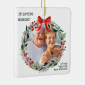 In het liefhebben van de Rustic Holly Wreatfoto Keramisch Ornament (Rechts)