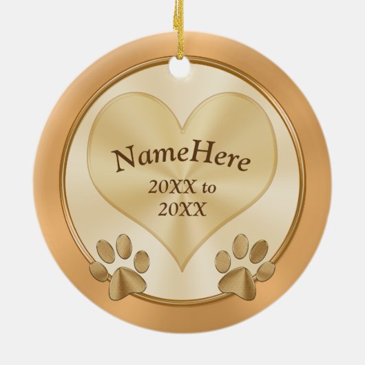 In het liefhebben van de sympathie van de Dog Keramisch Ornament (Achterkant)