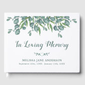 In het liefhebben van Eucalyptus Memorial Funeral Gastenboek (Voorkant)