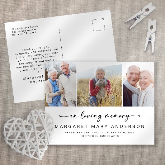 In het liefhebben van geheugen 3 Foto begrafenis b Briefkaart