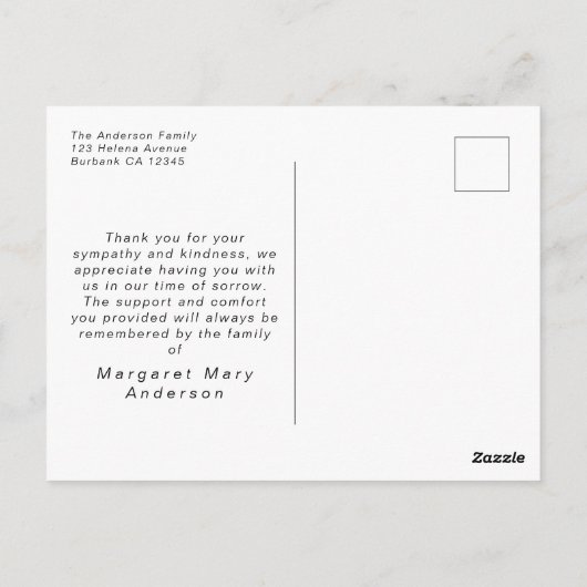 In het liefhebben van geheugen 3 Foto begrafenis b Briefkaart (Achterkant)