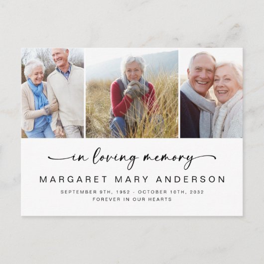 In het liefhebben van geheugen 3 Foto begrafenis b Briefkaart (Voorkant)