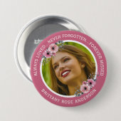 In het liefhebben van geheugen | Blauwgroen fotoge Ronde Button 7,6 Cm (Voorkant /achterkant)