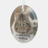 In het liefhebben van geheugen - Eenvoudig Kat Fot Glas Ornament (Voorkant links)