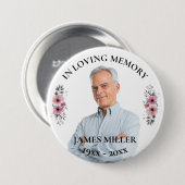 In het liefhebben van geheugen. Foto-Button person Ronde Button 7,6 Cm (Voorkant /achterkant)