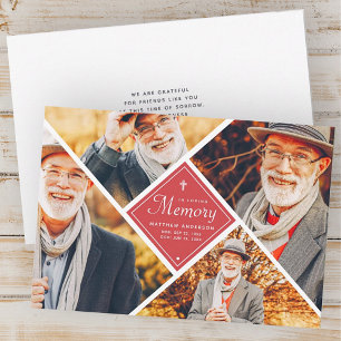 In het liefhebben van geheugen Modern Cross Multi  Bedankkaart