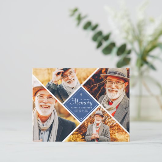 In het liefhebben van geheugen Modern Cross Multi  Briefkaart (Staand voorkant)