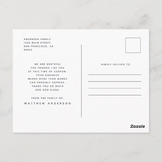 In het liefhebben van geheugen Modern Cross Multi  Briefkaart (Achterkant)