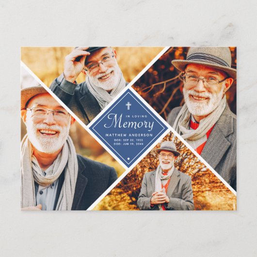 In het liefhebben van geheugen Modern Cross Multi  Briefkaart (Voorkant)