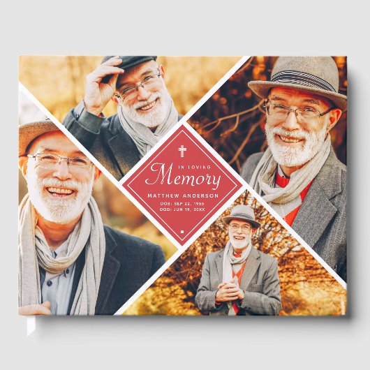 In het liefhebben van geheugen Modern Cross Multi Gastenboek (Voorkant)