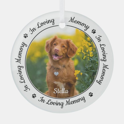 In het liefhebben van geheugen Modern Dog Photo Pe Glas Ornament (Voorkant)