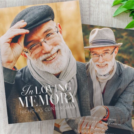 In het liefhebben van geheugen Modern Elegant Phot Bedankkaart