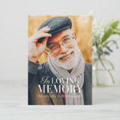 In het liefhebben van geheugen Modern Elegant Phot Bedankkaart (Staand voorkant)