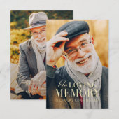 In het liefhebben van geheugen Modern Elegant Phot Bedankkaart (Voorkant / Achterkant)