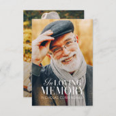 In het liefhebben van geheugen Modern Elegant Phot Bedankkaart (Voorkant / Achterkant)