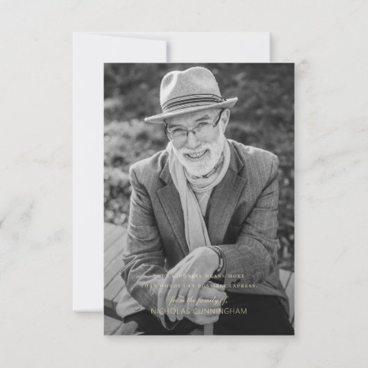 In het liefhebben van geheugen Modern Elegant Phot Bedankkaart (Achterkant)