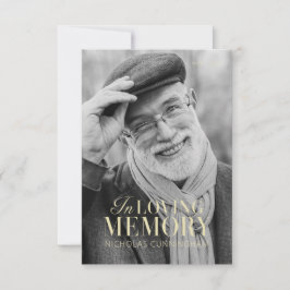 In het liefhebben van geheugen Modern Elegant Phot Bedankkaart