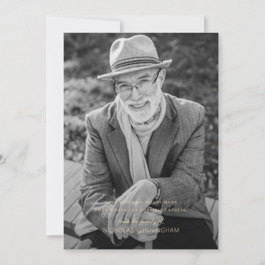 In het liefhebben van geheugen Modern Elegant Phot Bedankkaart (Achterkant)