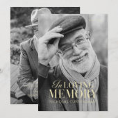In het liefhebben van geheugen Modern Elegant Phot Bedankkaart (Voorkant / Achterkant)