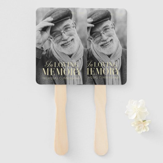 In het liefhebben van geheugen Modern Elegant Phot Handwaaier (Voorkant en achterkant)