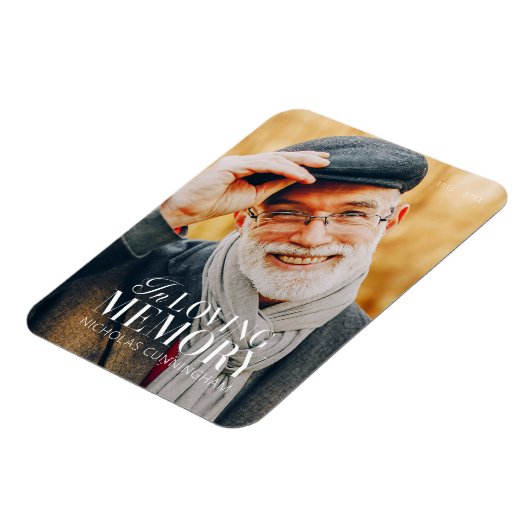 In het liefhebben van geheugen Modern Elegant Phot Magneet (Linkerzijde)