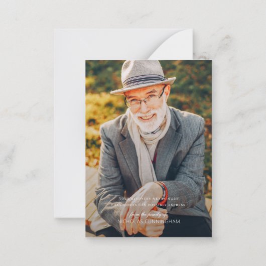 In het liefhebben van geheugen Modern Elegant Phot Notitiekaartje (Achterkant)