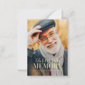 In het liefhebben van geheugen Modern Elegant Phot Notitiekaartje (Voorkant)