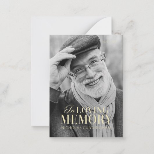 In het liefhebben van geheugen Modern Elegant Phot Notitiekaartje (Voorkant)