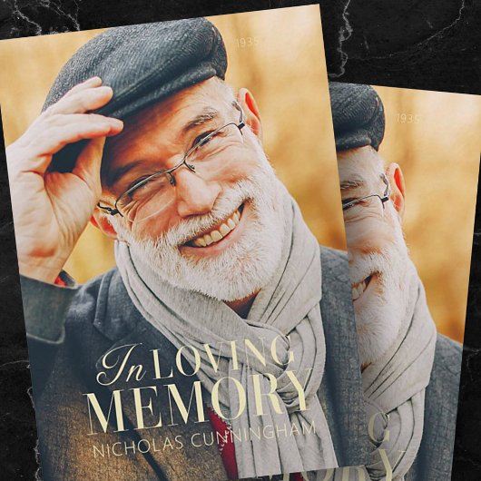 In het liefhebben van geheugen Modern Elegant Phot Notitiekaartje