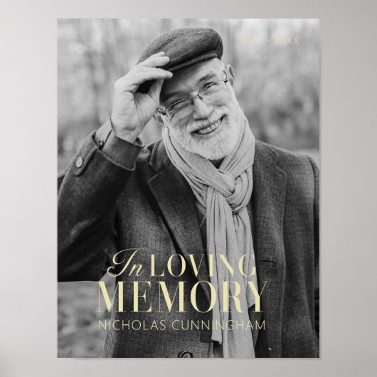 In het liefhebben van geheugen Modern Elegant Phot Poster (Voorkant)