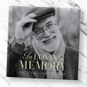 In het liefhebben van geheugen Modern Elegant Phot Vierkante Button 5,1 Cm