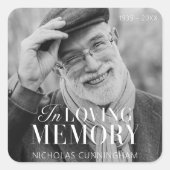 In het liefhebben van geheugen Modern Elegant Phot Vierkante Sticker (Voorkant)